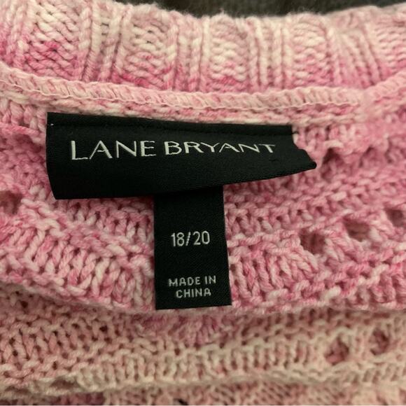 Lane Bryant pink white sweater plus size 18 20 - Picture 5 of 7
